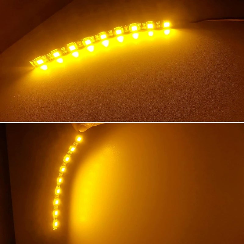 NBWDY Universal DC 12V 2pc 5.9in Motorcycle LED Turn Signal Light Amber LED Strip Light Bar for Motorcycle Car Scooter ATV UTV Golf cart Front Rear Turning Indicator Lights Blinker Tail Light - Image 5